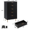 Fluted 5 Drawer Dresser for Bedroom,48''Modern Chest of Drawers with Deep Drawers,Sturdy and Stable Wooden Storage Cabinet for Living Room,Hallway - 4 of 4