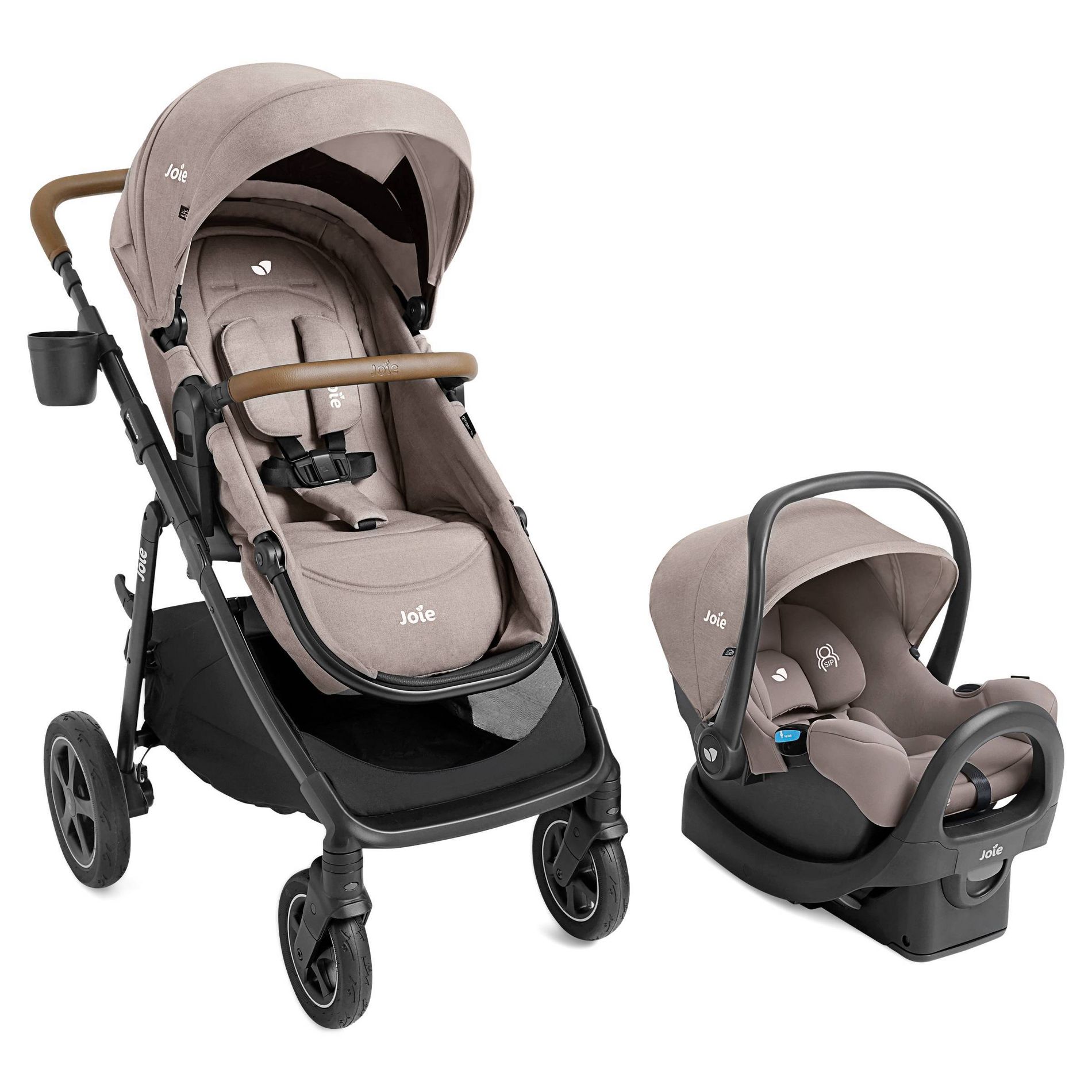 Joie Ginger DLX and Rue Travel System with Car Seat - Mocha