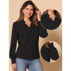 Allegra K Women's Vintage V Neck Long Sleeve Ruffle Collar Blouses - 2 of 4