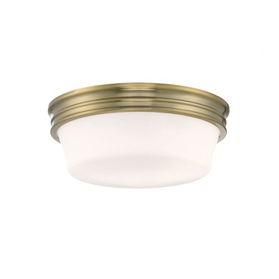 Norwell Lighting Galen 3 - Light Flush Mount in  Antique Brass