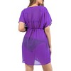 HAPPY BAY Women's Cover Ups Swimwear Dress Beachwear 4X-5X Violet Solid - 3 of 4