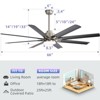 HOMLUX 66" Smart Control Ceiling Fans with Dimmable LED Light & Reversible Motor,Black/Sliver - 3 of 4