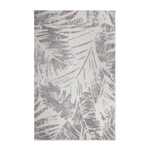 Tropical Leaves Coastal Indoor Outdoor Runner or Area Rug by Blue Nile Mills - 1 of 4