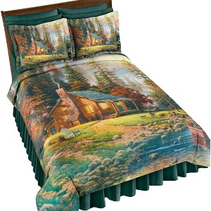Collections Etc Thomas Kinkade A Peaceful Autumn Retreat 3-Piece Comforter Set - 1 of 3