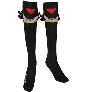 Sonic The Hedgehog Women's Shadow Design Novelty Knee High Socks Shoe Sizes 5-10 - 1 of 3