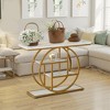 41.3" Console Table Hallway Table Sofa Table Industrial 4-Tier Entryway Table with Circle Base - 2 of 4