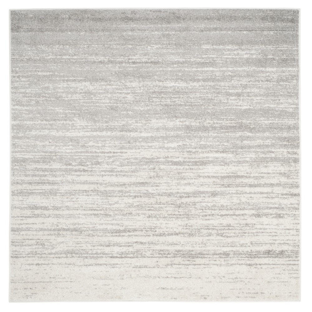 10'x10' Square Solid Loomed Area Rug Ivory/Silver - Safavieh