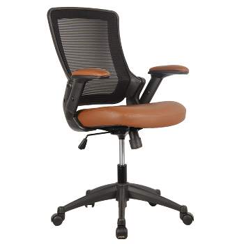 Mid Back Mesh Task Office Chair with Height Adjustable Arms Brown - Techni Mobili