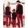 BLUEMING Family Matching Pajamas Christmas Tree Pickup Truck Pattern Plaid Holiday Matching Couple Pajamas - 2 of 4