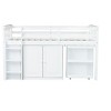 NicBex Twin Size Loft Bed with Pull-Out Desk Wooden Bed Frame with Shelves, Cabinet, Drawers, Ladder and Guardrail, No Box Spring Required - 3 of 4