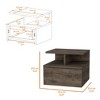 NicBex Wall-mounted Nightstand with 2-Tier Open Shelf Modern End Table with 1-Drawer for Bedroom,Living Room - 3 of 4