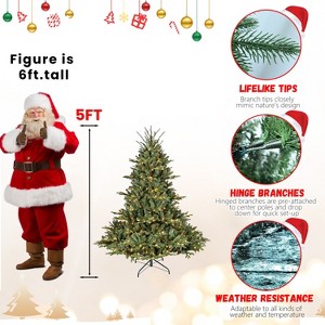 Natural-Looking Artificial Christmas Tree - Hinged Spruce Douglas Fir, PE+PVC Material, Christmas & New Year Party Decoration - 1 of 4