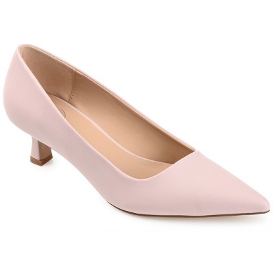 Journee Collection Womens Celica Slip On Kitten Heel Pointed Toe Pumps