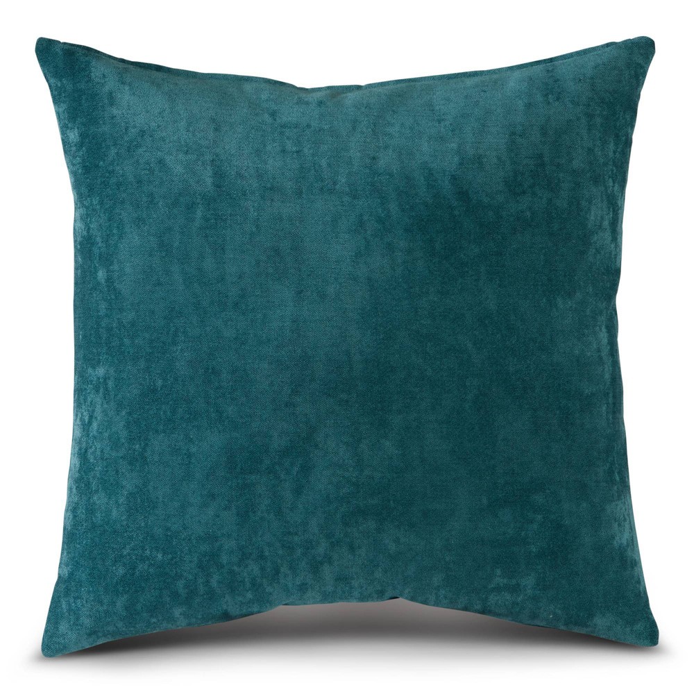 Photos - Pillow 20"x20" Velvet Oversize Square Throw  Aqua Blue - Kensington Garden