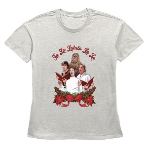 Womens Star Wars Lalala Christmas Rebel Carolers T Shirt - 1 of 3