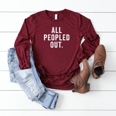 Simply Sage Market Women's Graphic Sweatshirt All Peopled Out Cursive