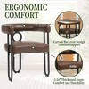 PAGED Contemporary Dining Chairs Chenille Fabric Upholstered Living Room Chairs Barrel Kitchen Chairs with Metal Frame for Dining Room - 3 of 4