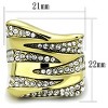 Slickblue Women's Wave-Inspired Ring with Synthetic Clear Crystals, IP Gold Stainless Steel, 12.7g, size 5–10 - 2 of 4