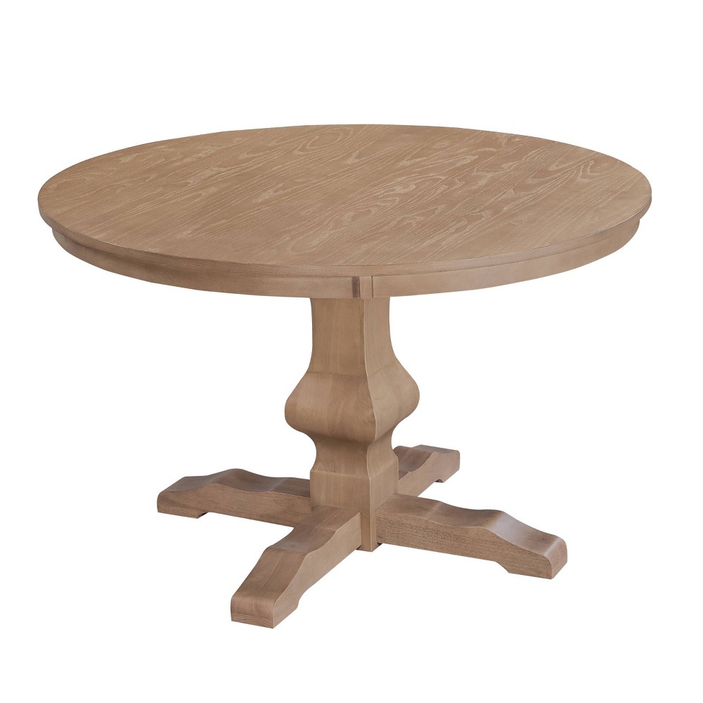 Christopher Knight Home 46.25" Round Rustic Pedestal Dining Table Light Brown