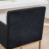 SEYNAR Mid Century Modern Velvet Accent Armrest 27-inch Tall Bar Stool Set of 2 with Metal Frame - 4 of 4