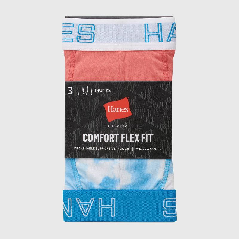 Hanes Premium Men's Comfort Flex Fit Trunks 3pk - Blue/Red, 2 of 3