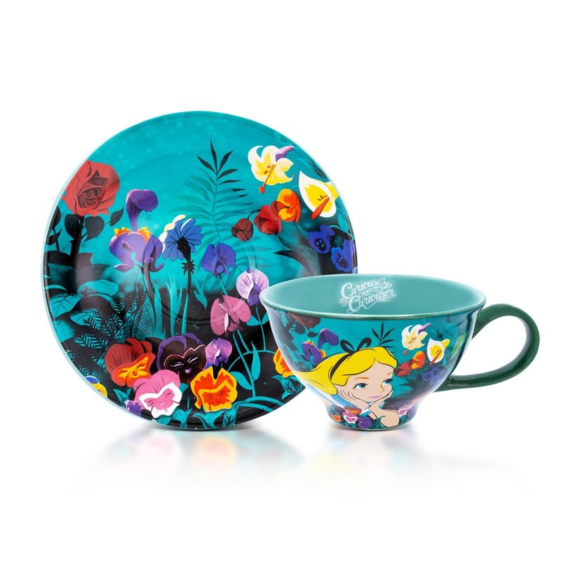 Silver Buffalo Disney Alice In Wonderland Ceramic Teacup and Saucer Set | SDCC 2022 Exclusive, 1 of 7