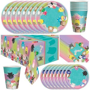 Treasures Gifted Squishmallows Birthday Party Supplies - Tableware Deluxe Set for 16 Guests - Plates, Cups, Tablecloth & Napkins - 1 of 4