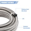 Unique Bargains Car 20ft 6AN 3/8" Universal CPE Braided Oil Fuel Line Hose Kit Stainless Steel Silver Tone - 3 of 4