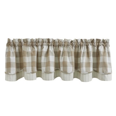 Park Designs Buffalo Check Lined Layered Natural Valance 72