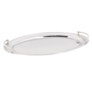 Jiallo  22" x 13" Oval Stainless Steel Tray w/ Handles - 1 of 2