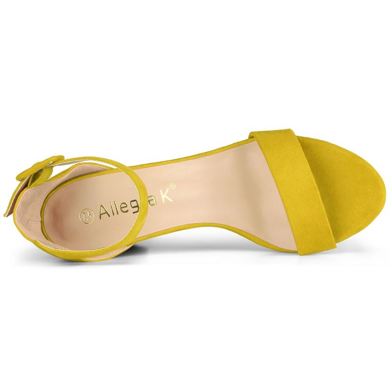 Allegra K Women's High Buckle Ankle Strap Open Toe Chunky Heels Sandals, 5 of 7