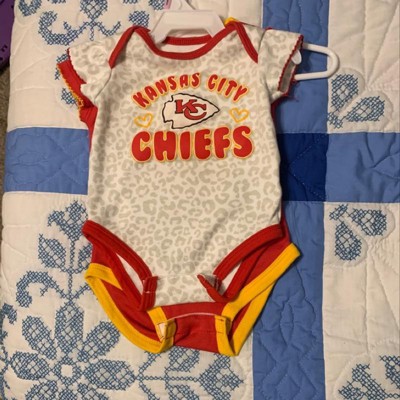 NFL Kansas City Chiefs Baby Girls' Onesies 3pk Set - 3-6M