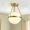 Dewdrop Modern Ceiling Light 1-Light Brass Iron Frame with White Glass Shade ETL Certified for Bedroom Kitchen - 2 of 4