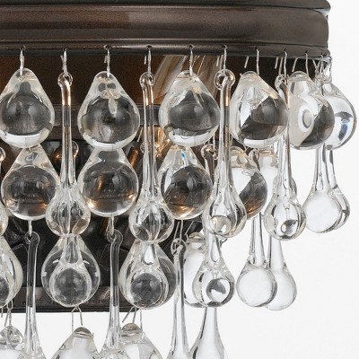 Elegant Polished Chrome 2-Light Sconce with Clear Glass Drops