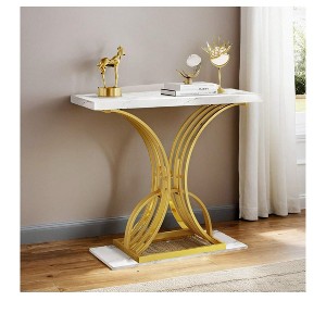 Modern Gold Slim Console Table 39" Narrow Behind Sofa Table, Console Table, Sleek And Modern Accent Table For Living Room, Entryway, Entrance - 1 of 4