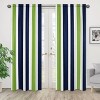 Sweet Jojo Designs Navy Blue & Lime Green Stripe Window Panels - Navy - 2 Each - image 2 of 4
