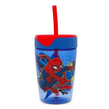 Silver Buffalo Marvel Spider-Man "Thwip" Kids Spill-Proof Tumbler With Straw | Holds 18 Ounces