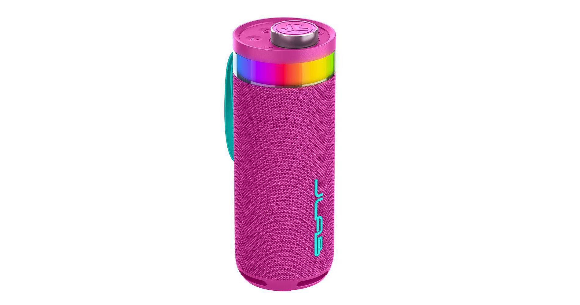 JLab Go Party Portable Speaker - Pink: Bluetooth, Waterproof, LED Light, USB-C Charging
