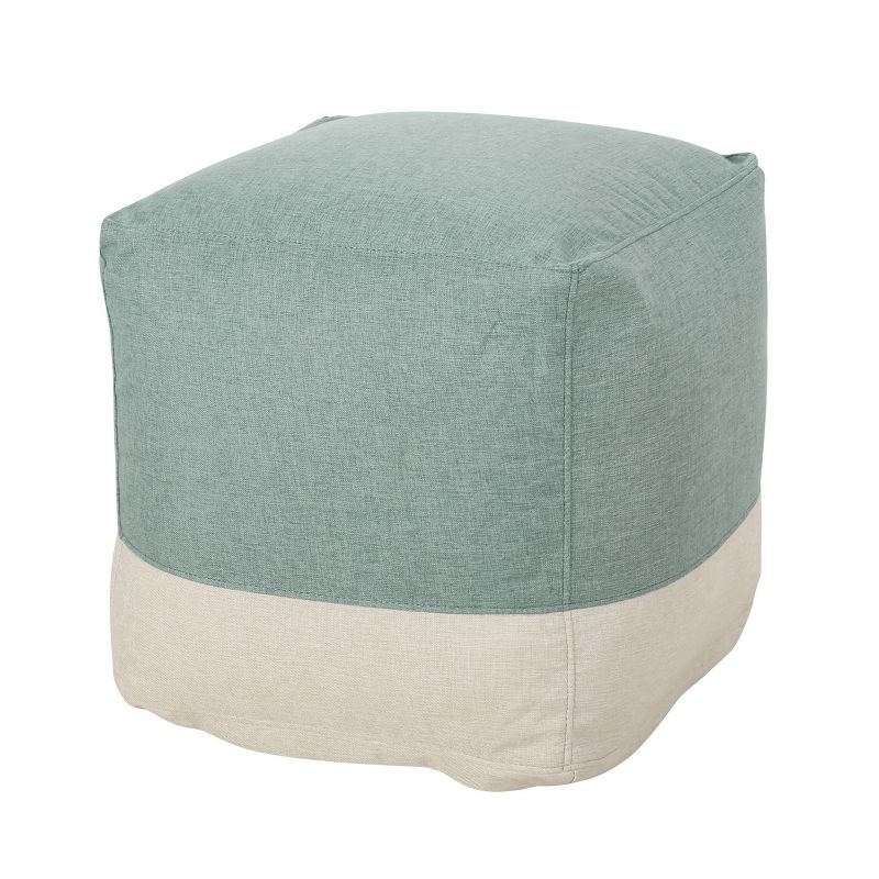 Tattnall Contemporary Two-Tone Fabric Cube Pouf - Christopher Knight Home, 1 of 10