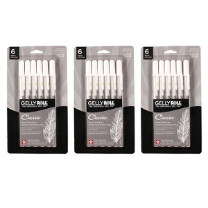 Sakura Classic Gel Retractable Pen Liquid Ink White Ink 6/Bundle (SAK57461-3) - 1 of 3
