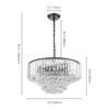 Rennnsan Clorune 19"W 5-Light Tiered Beaded Crystal Vintage Dimmable Chandelier in Black - 3 of 4