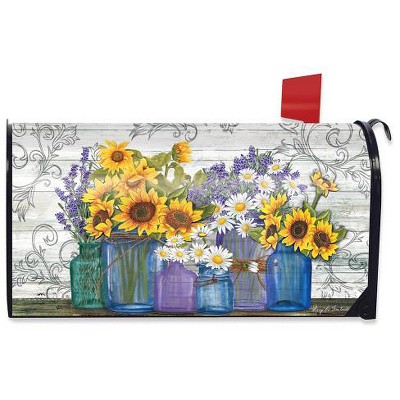 Rustic Sunflowers Summer Magnetic Mailbox Cover Standard Briarwood Lane