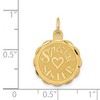 Black Bow Jewelry 14k Yellow Gold Special Sister Disc Charm or Pendant, 15mm - 3 of 4