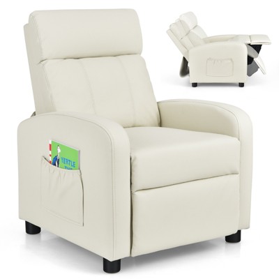 Infans Kids Recliner Chair Adjustable Leather Sofa Armchair w/ Footrest Side Pocket