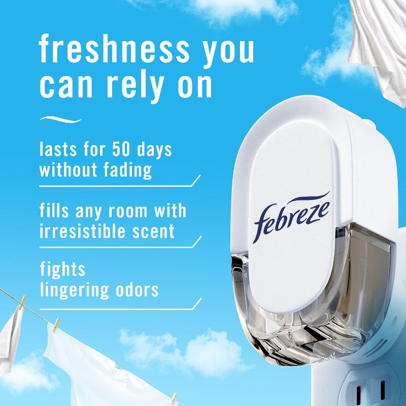 Febreze Odor-Fighting Fade Defy Plug Air Freshener Refill - Linen & Sky, 3 of 17
