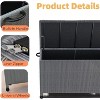 Outdoor Garden Deck Box, PE Rattan Wicker Patio Large Storage Box with Handles and Wheels, 110 Gallon, for Patio Furniture, Garden Tools, Gray - 4 of 4