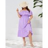 Women Plus Size Off Shoulder Maxi Dress Ruffle Flowy Summer Casual Boho Long Dresses - 3 of 4