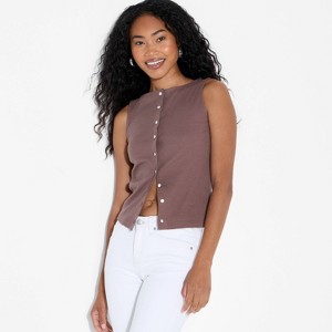 Women's Button-Front Tank Top - Wild Fable™ - 1 of 4