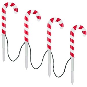 Gemmy LightShow ColorMotion Candy Canes Pathway Markers White 4-Piece 7.5-Feet - 1 of 3