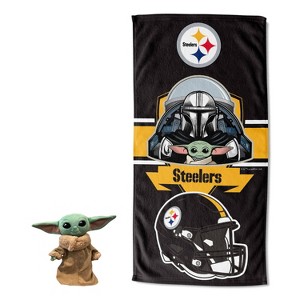 27"x54" NFL Pittsburgh Steelers Star Wars Hugger with Beach Towel - 1 of 3